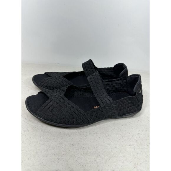 Bernie Mev Pull-On Mary Jane Mid Wedges Black 39-8 - Picture 4 of 7
